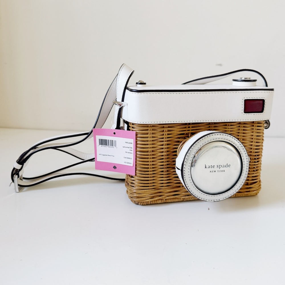 Kate Spade Rose Camera Wicker Bag White (New with Tags)